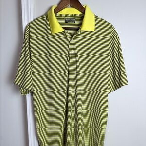 Vibrant Yellow Striped Polo Shirt